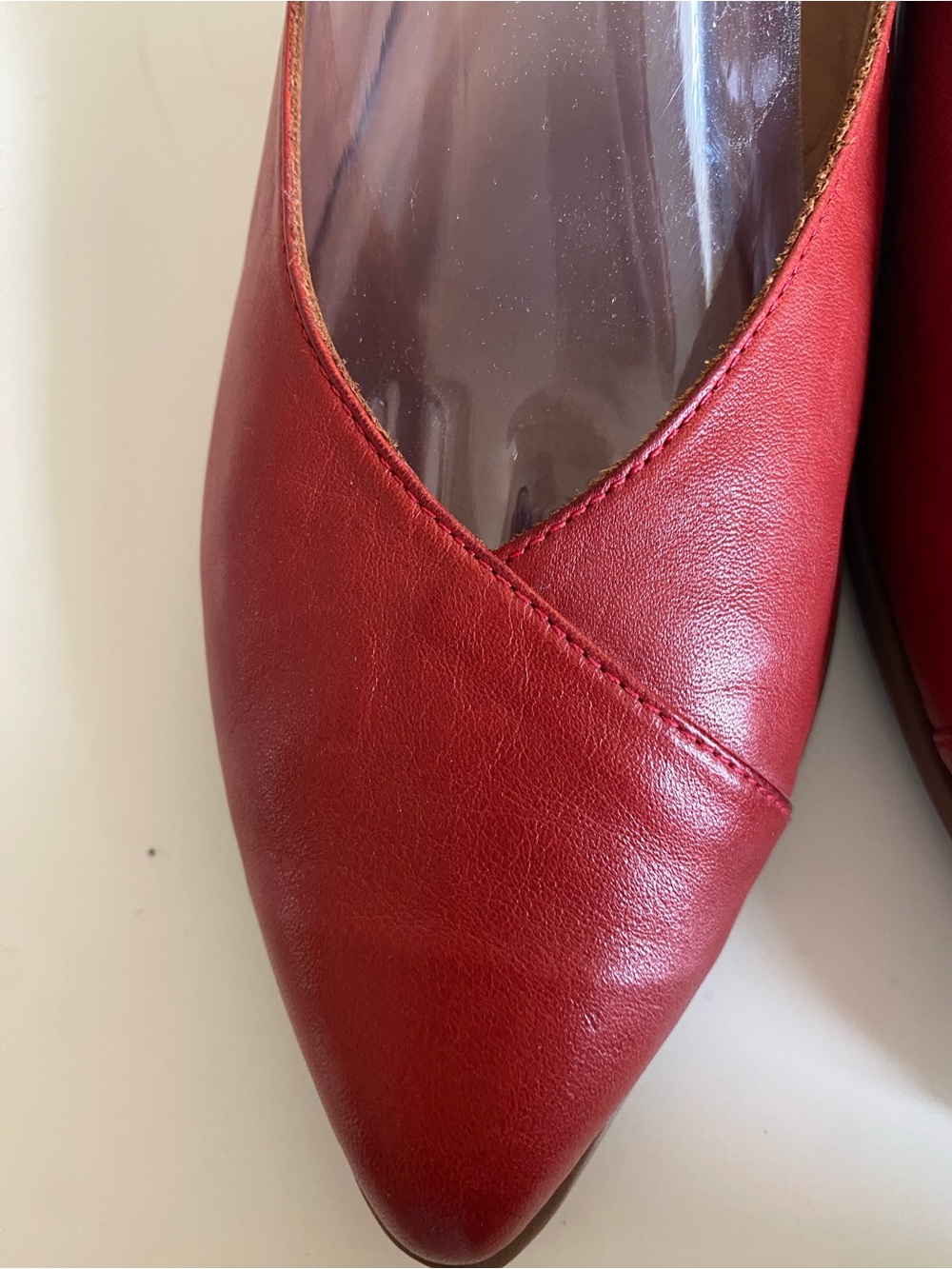 Bueno Red Leather Slingback Flats Pointed Toe Shoes Women’s EU 41 US 10 Classic - Picture 4 of 10
